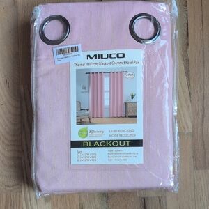 MIUCO Pink Blackout Curtain Panel Pair